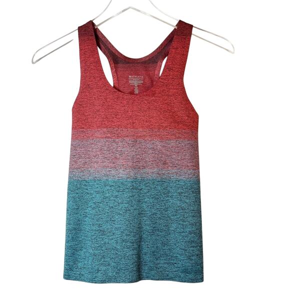 Athleta Women Ombre Red Blue Black Relay Tank Seamless Workout Top Size XS - Picture 2 of 6